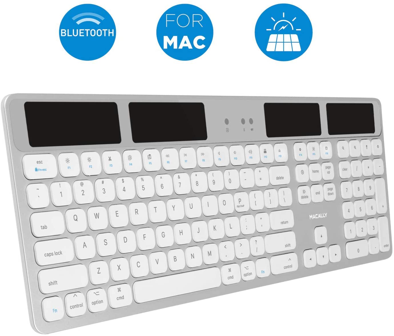 Macally Bluetooth Wireless Solar Keyboard