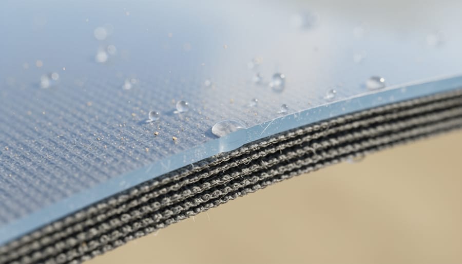 Close-up of the protective surface texture on a flexible solar panel