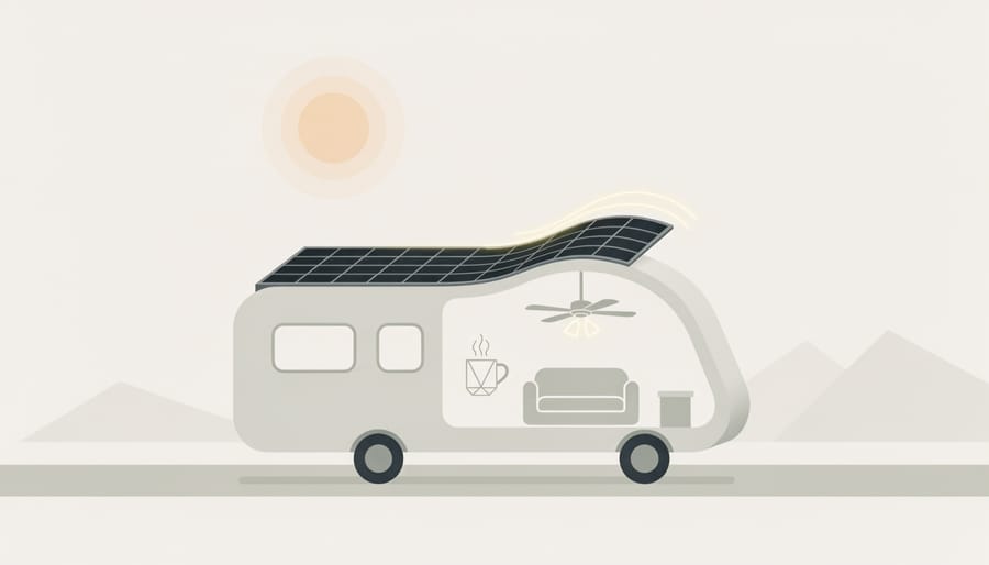 RV owner installing a flexible solar panel on a prepared roof surface